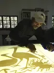 Monoprints by Kuru artist Jan Tcega from Botswana.