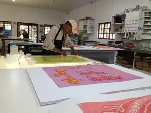 Monoprints Xgaoc’o  X’are who has been a member of the Kuru Art Project since 1992.