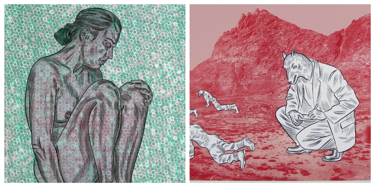 Details of two lithographs by Conrad Botes that are the link to his page on the website.