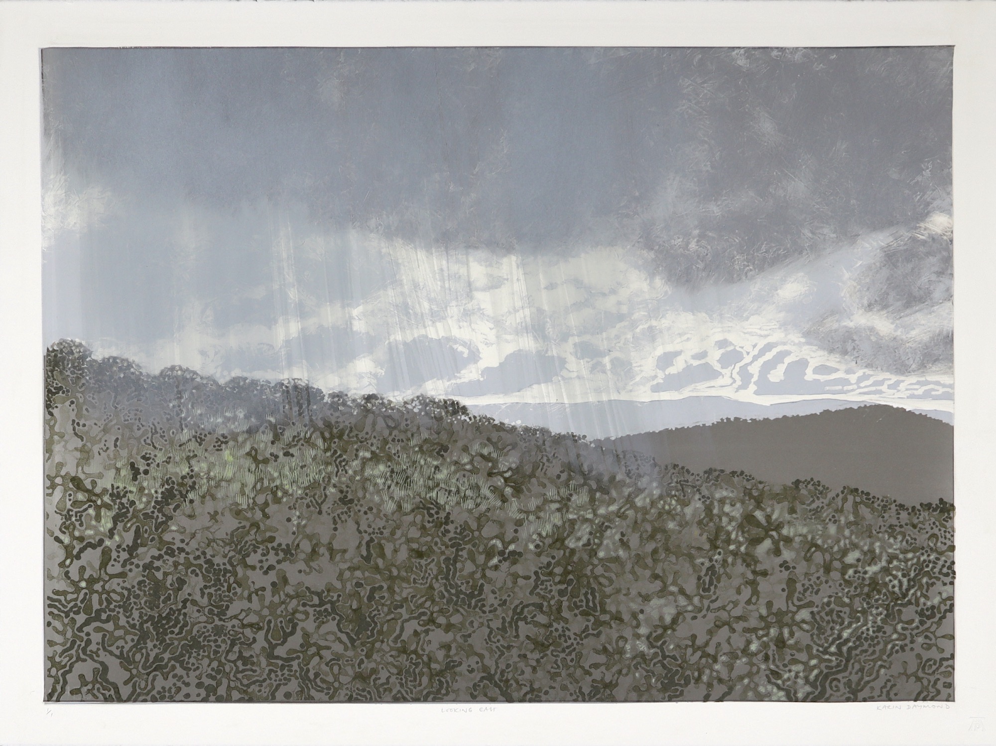 Karin Daymond Looking East landscape monotype