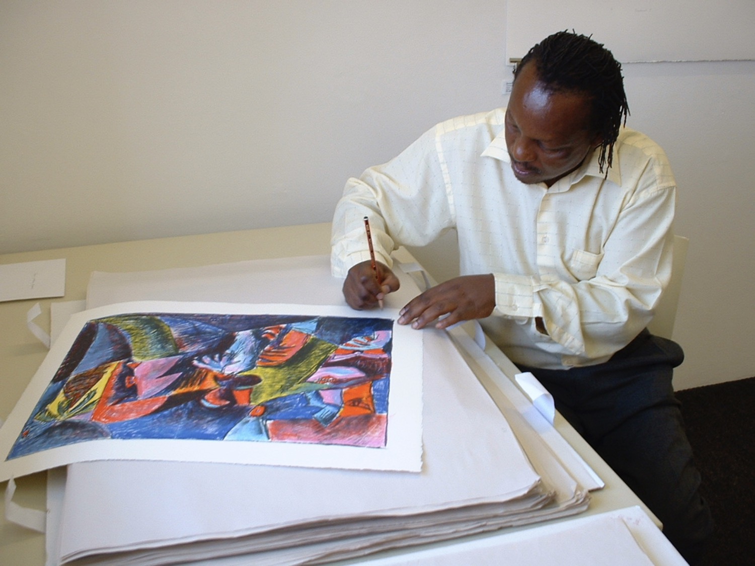 Lithographs by Tony Nkotsi who studied at Rorkes Drift (Kwazulu Natal) and taught at FUBA (Federated Union of Black Artists) in Johannesburg.