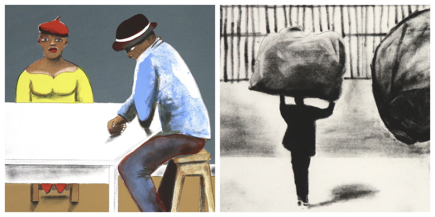 Details of two prints by Sam Nhlengethwa to link to his page on the website