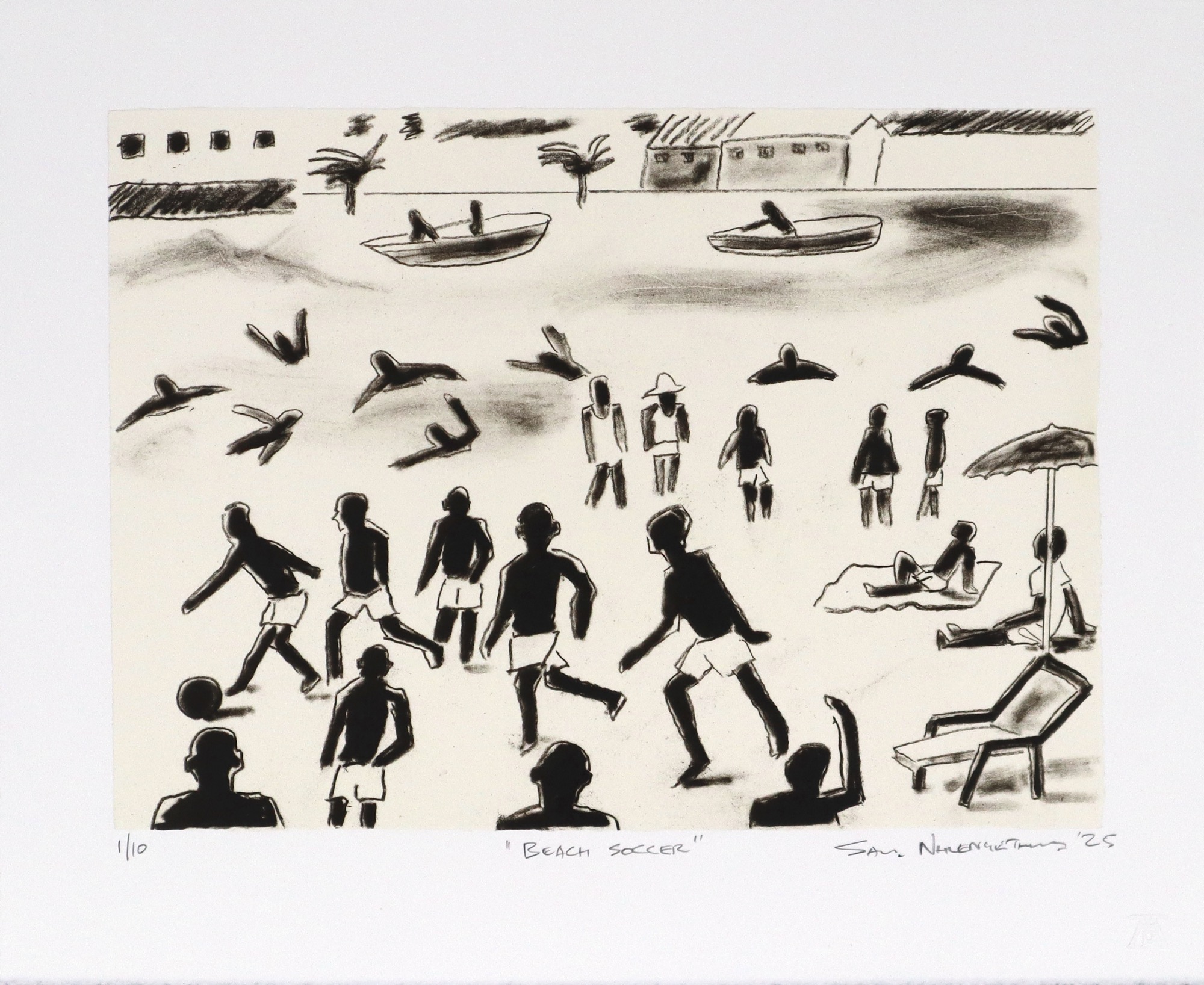 Sam Nhlengethwa Beach Soccer 2025 Lithograph
