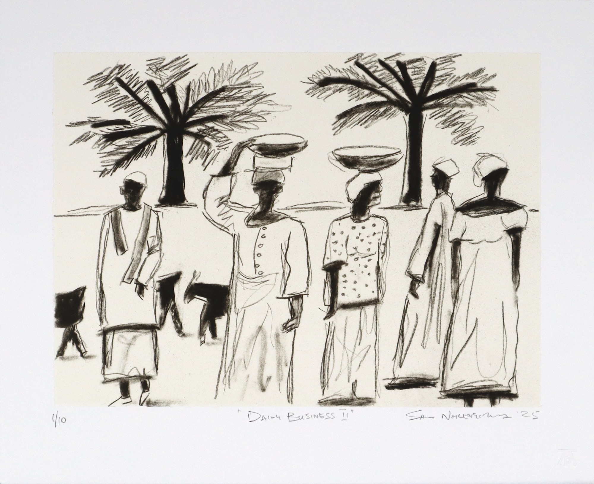 Sam Nhlengethwa Daily Business II 2025 litho