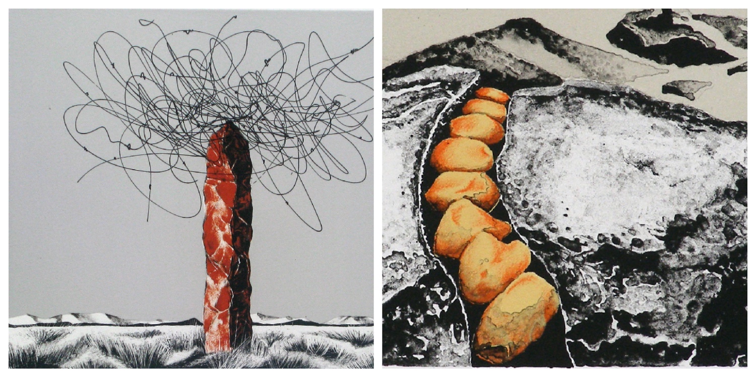 Details of two prints by Strijdom van der Merwe to link to his page on the website