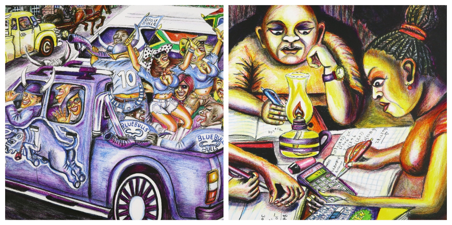 Details of two prints by Tommy Motswai to link to his page on the website