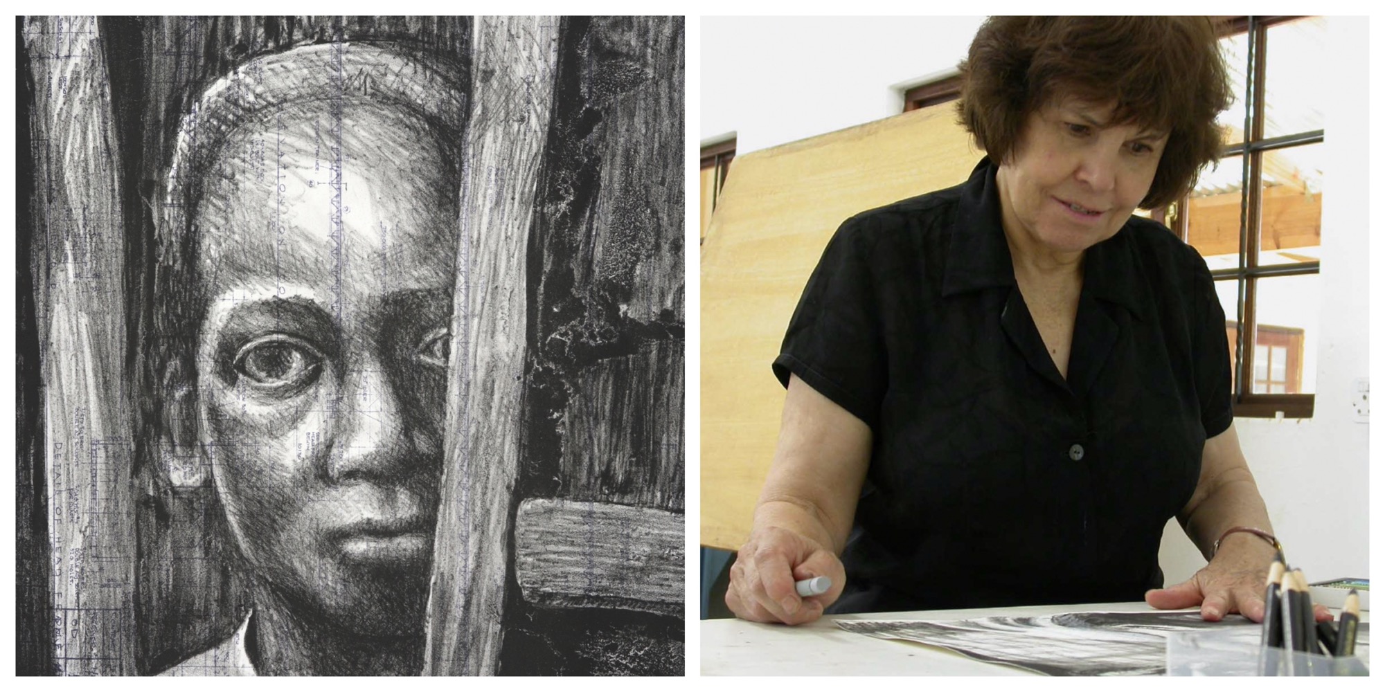 Lettie Gardiner working on print as a link to her page on website
