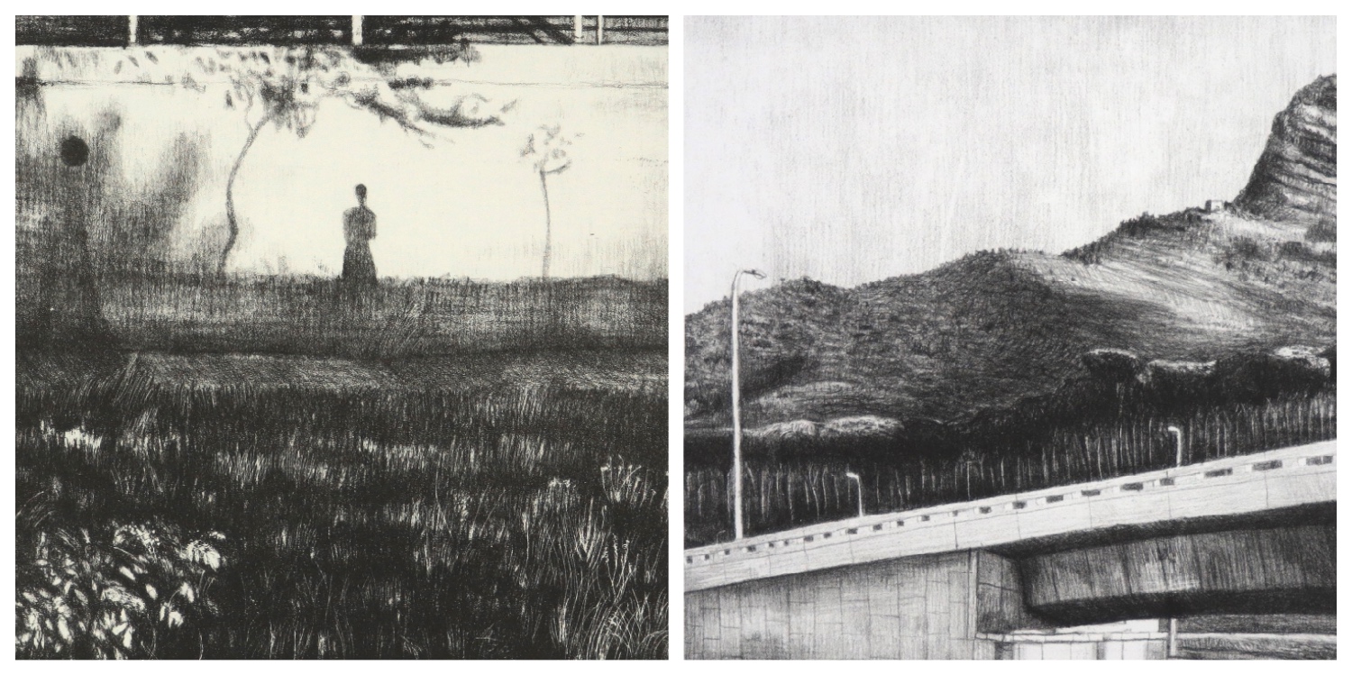 Details of two prints by Georgina Berens  to link to her page on the website